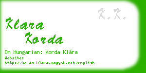 klara korda business card